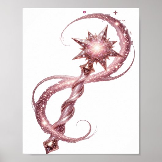 Poster Conception de texte STAR WAND rose ludique (Devant)