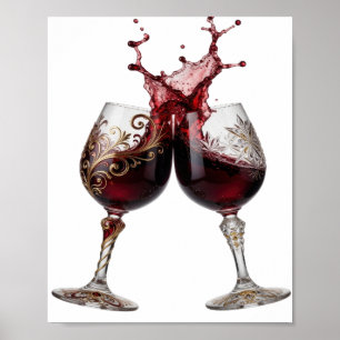Poster Conception de texte VERRES À VIN Or Snappy