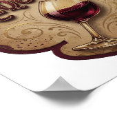 Poster Conception de texte vin requis Or Classique (Coin)