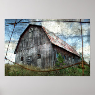 Poster Conception de texture vintage de grange rustique d