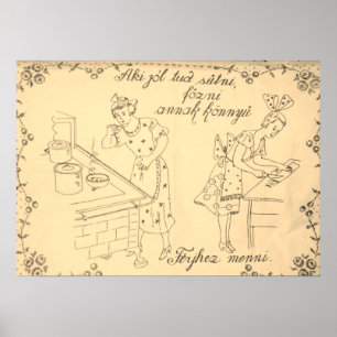 Poster conception de tissu mural hongrois