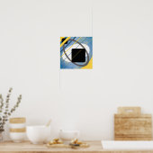 Poster Conception de toile géométrique jaune bleu AP0011  (Cuisine)