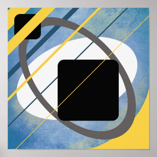 Poster Conception de toile géométrique jaune bleu AP0011  (Devant)