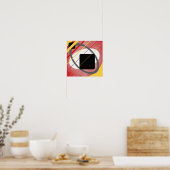 Poster Conception de toile géométrique jaune et rouge AP0 (Cuisine)