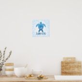 Poster Conception de tortue de mer au coucher de soleil t (Cuisine)
