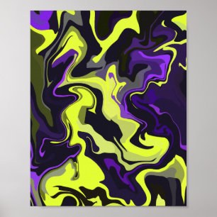 Poster Conception de tournevis vert citron et violet