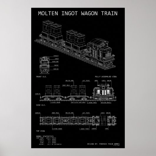Poster Conception de train de lingots en fusion PTW "Blue (Devant)