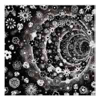 Conception de tunnel floral noir et blanc