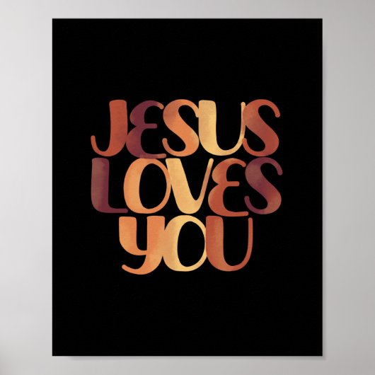 Poster Conception de typographie chrétienne Jésus aime (Devant)
