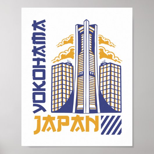 Poster Conception de typographie de la skyline futuriste (Devant)