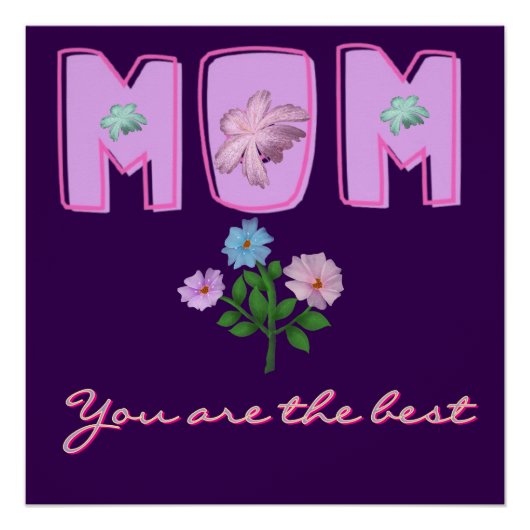 Poster Conception de typographie de maman personnalisée, (Devant)
