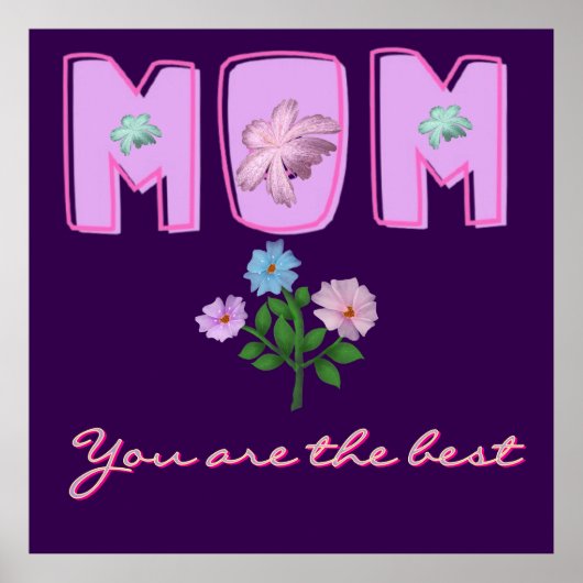 Poster Conception de typographie maman personnalisée, (Devant)