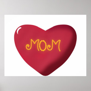 Poster Conception de typographie maman, texte d'art de ci