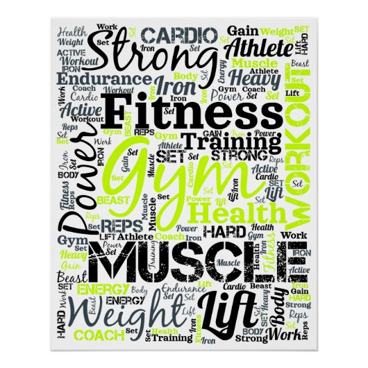 Poster Conception de typographie pour la motivation fitne (Devant)