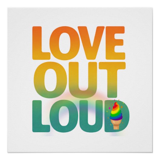 Poster Conception de typographie Rétro Fierté Amour à hau (Devant)