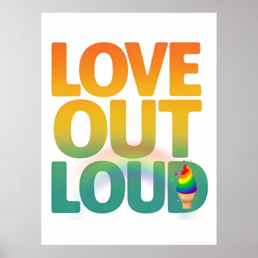 Poster Conception de typographie Rétro Fierté Amour à hau (Devant)