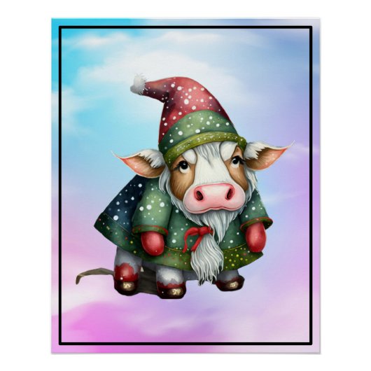 Poster Conception de vache Gnome de Noël-83456 (Devant)