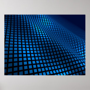 Poster Conception de vague abstraite bleue