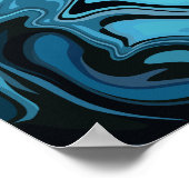 Poster Conception de vague de marbre bleu abstrait (Coin)