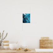 Poster Conception de vague de marbre bleu abstrait (Cuisine)