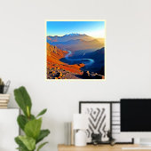 Poster Conception de vallée de montagne majestueuse (Bureau à domicile)