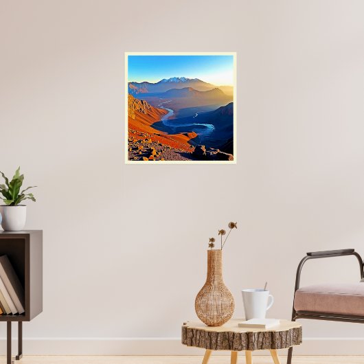 Poster Conception de vallée de montagne majestueuse (Salon 3)