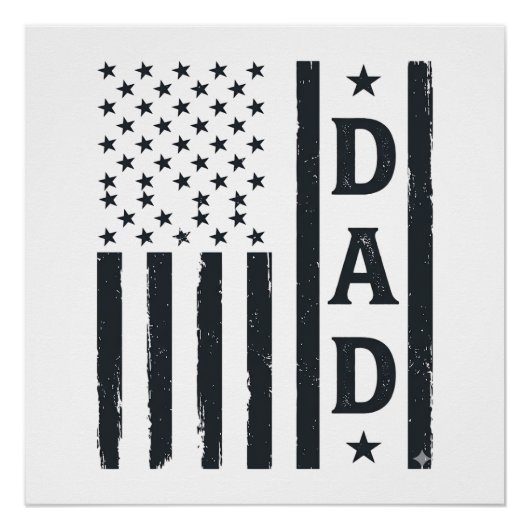 Poster Conception de vecteur de drapeau américain de papa (Devant)