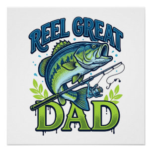 Poster Conception de vecteur vintage de pêche à la basse
