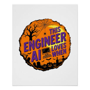 Poster Conception de vecteur vintage d'ingénieur d'Hallow
