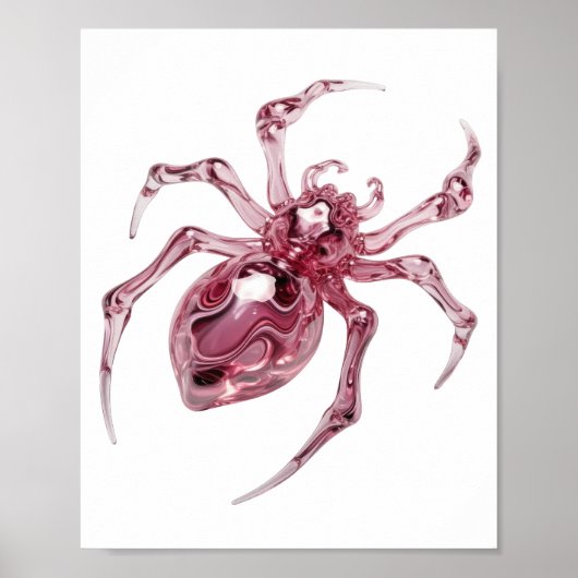 Poster Conception de verre araignée en verre rose vif (Devant)
