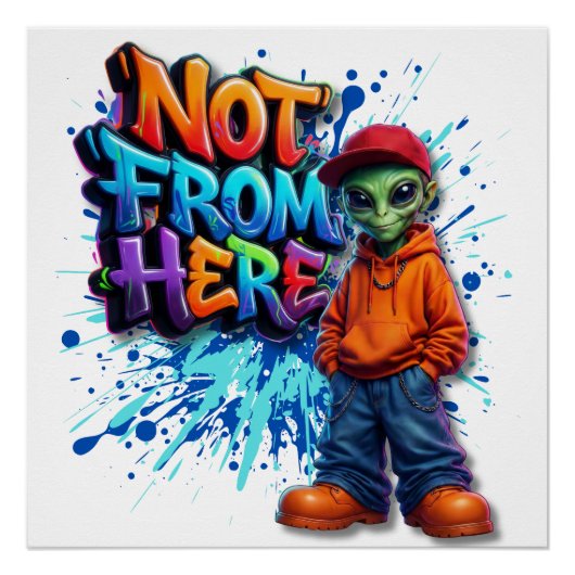 Poster Conception de vêtements de rue d'extra-terrestre d (Devant)