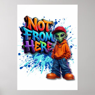 Poster Conception de vêtements de rue d'extra-terrestre d