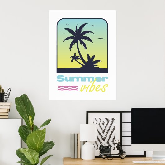 Poster Conception de vibes d'été. (Bureau à domicile)