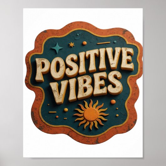 Poster Conception de VIBES POSITIVES Orange tendance (Devant)