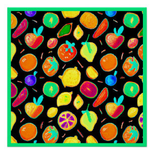 Poster Conception de vision de néon fruité