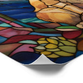 Poster Conception de vitrail de Chihuahua mignon (Coin)