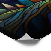 Poster Conception de vitrail de sapin de Noël (Coin)