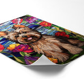 Poster Conception de vitrail de Yorkshire Terrier (Coin)