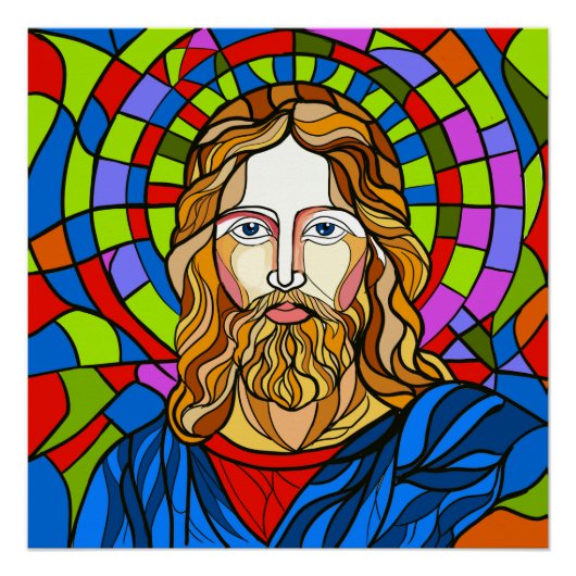 Poster conception de vitrail sacré procreate dessin à la (Devant)