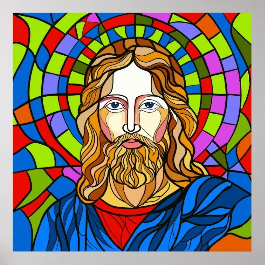 Poster conception de vitrail saint procreate dessin à la (Devant)