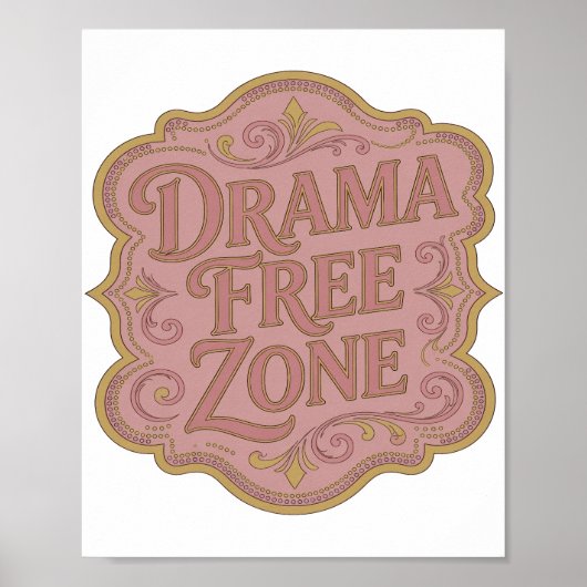 Poster Conception de ZONE SANS DRAME en or moderne (Devant)