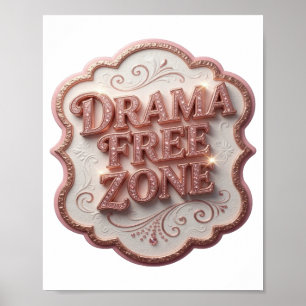 Poster Conception de ZONE SANS DRAME Rose Tendance