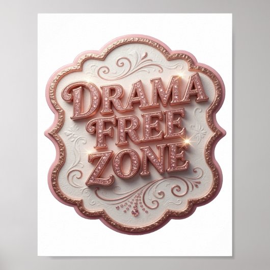 Poster Conception de ZONE SANS DRAME Rose Tendance (Devant)