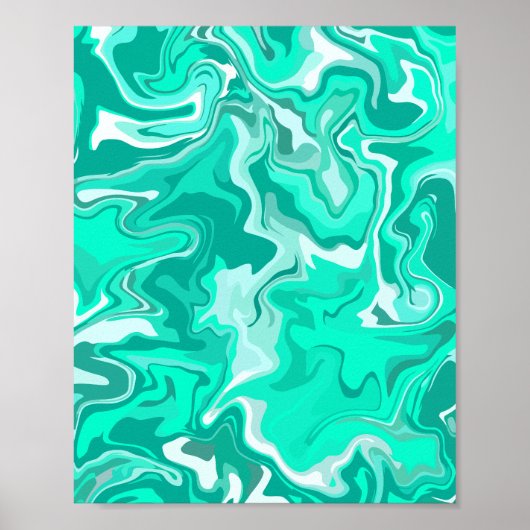 Poster Conception d'effet de marbre vert abstrait (Devant)