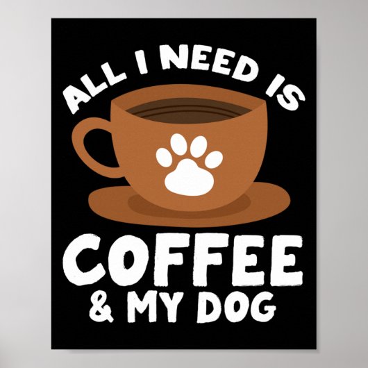 Poster Conception d'empreinte de patte de café pour homme (Devant)