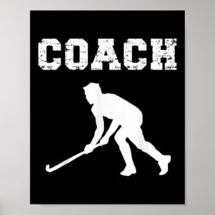 Poster Conception d'entraîneur de hockey sur gazon. Instr