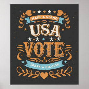 Poster Conception des votes vintage aux USA