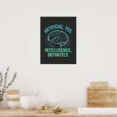 Poster Conception d'humour de cerveau d'intelligence arti (Cuisine)