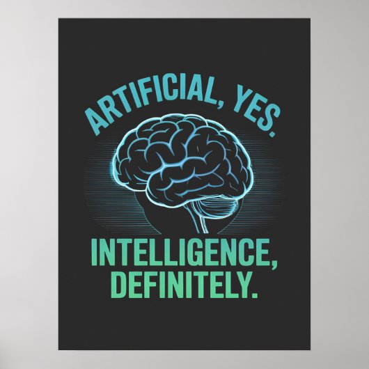 Poster Conception d'humour de cerveau d'intelligence arti (Devant)
