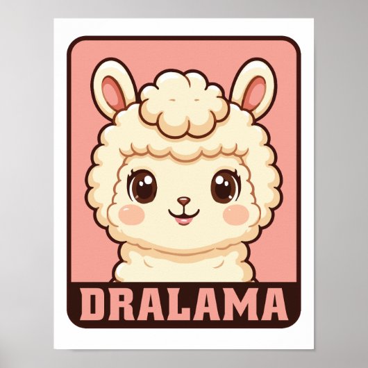 Poster Conception d'illustration de lama mignon (Devant)